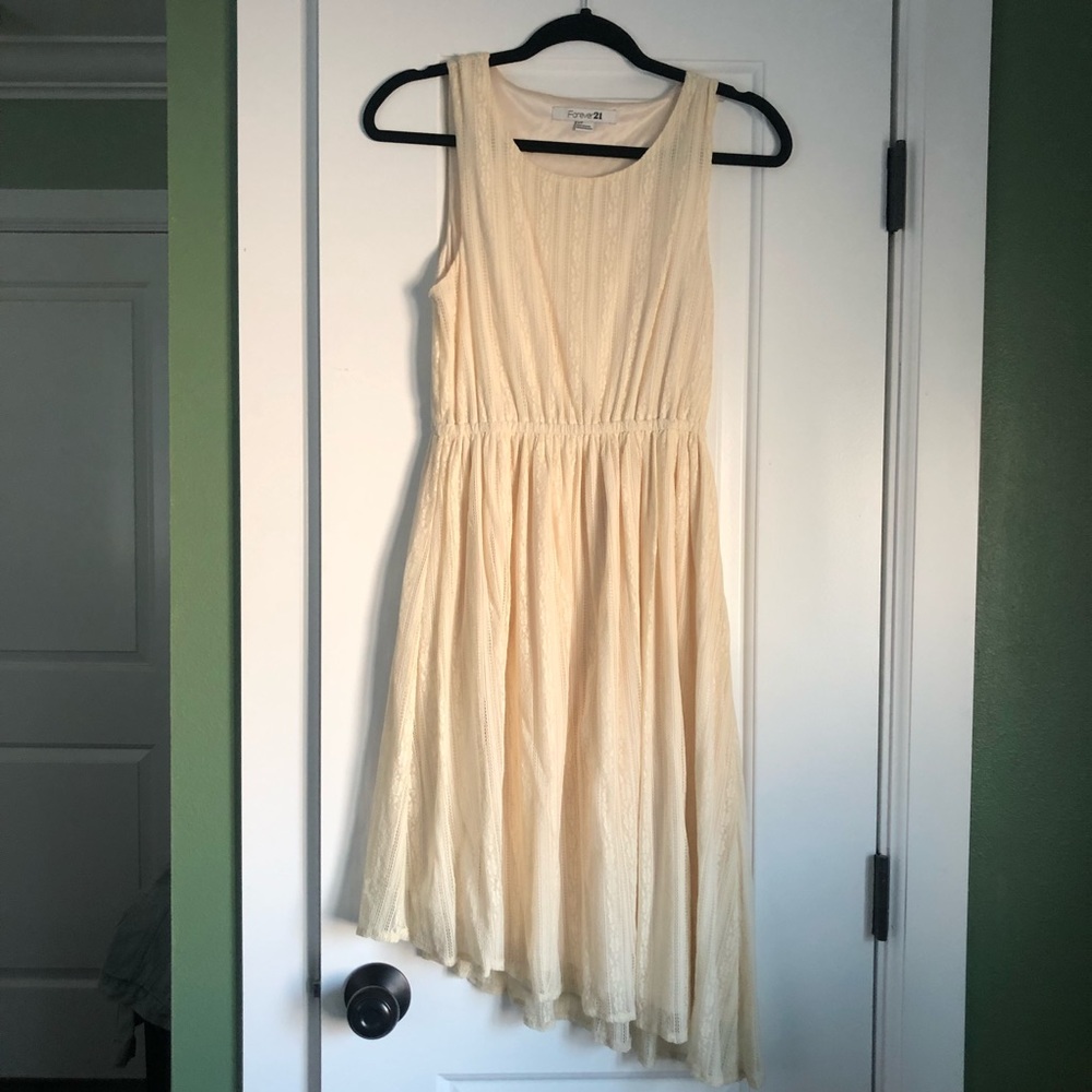 Forever 21 cream lace sleeveless dress